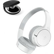 Belkin SoundForm Mini - Wireless Bluetooth Headphones for Kids with 30H Battery Life, 85dB Safe Volume Limit, Built-in Microphone - Kids On-Ear Earphones for iPhone, iPad, & More - White w/ Case