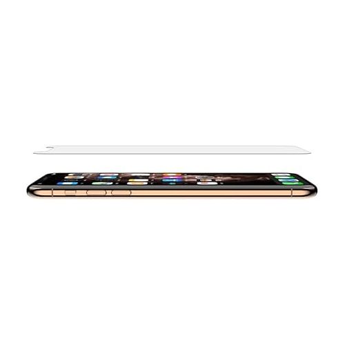 벨킨 Belkin Screen Protector for Apple iPhone 11 Pro Max or iPhone XS Max with Antimicrobial-Treated and Included Easy Align Tray for Simple, Bubble Free Installation, ScreenForce TemperedGlass