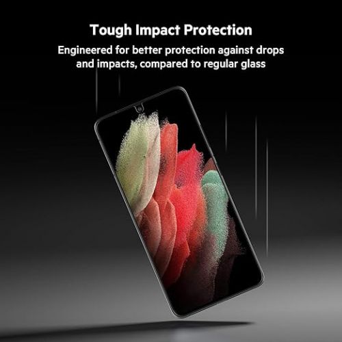 벨킨 Belkin ScreenForce Tempered Curve Screen Protector for Galaxy S21 Ultra, Case Compatible and Easy Application