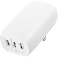 Belkin BoostCharge 3-Port USB-C Wall Charger with PPS 67W, USB-C PD 3.1 Enabled Fast Charging iPhone Charger for iPhone 15 Series, MacBook Pro, AirPods, Galaxy, and Other PD Enabled Devices - White