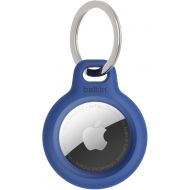 Belkin Apple AirTag Secure Holder with Key Ring - Durable Scratch Resistant Case With Open Face & Raised Edges - Protective AirTag Keychain Accessory For Keys, Pets, Luggage, Backpacks - Blue