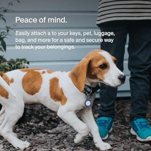 벨킨 Belkin Apple AirTag Secure Holder with Key Ring - Durable Scratch Resistant Case With Open Face & Raised Edges - Protective AirTag Keychain Accessory For Keys, Pets, Luggage, Backpacks - Blue