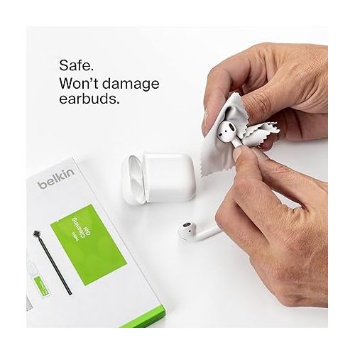 벨킨 Belkin AirPods Cleaning Kit for One-Time Use - Fast, Easy, & Safe AirPod Cleaner Set, Safely Removes 99% of Earwax & Dirt, Restores Earbuds - Compatible with AirPods Gen 1, 2, & 3