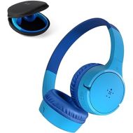 Belkin SoundForm Mini - Wireless Bluetooth Headphones for Kids with 30H Battery Life, 85dB Safe Volume Limit, Built-in Microphone - Kids On-Ear Earphones for iPhone, iPad, & More - Blue w/ Case