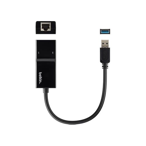 벨킨 Belkin USB 3.0 To Gigabit Ethernet Adapter - USB 3.0 to Ethernet Cable Compatible With USB 3.0 Ports Devices - 1 Gbps Gigabit Ethernet - Supports 10/100/1000Mbps On USB 3.0 Ports
