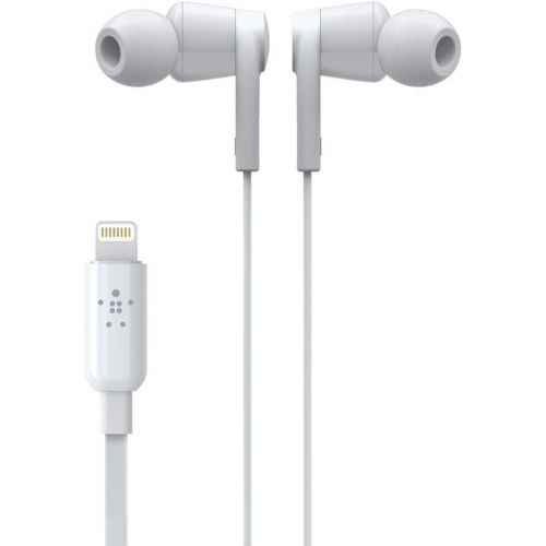 벨킨 [아마존 핫딜] [아마존핫딜]Belkin in-Ear Lightning Headphones w/Mic Control (iPhone Headphones for iPhone 11, 11 Pro, 11 Pro Max, XS, XS Max, XR, X, 8, 8 Plus, More) iPhone Earphones, iPhone Earbuds, White