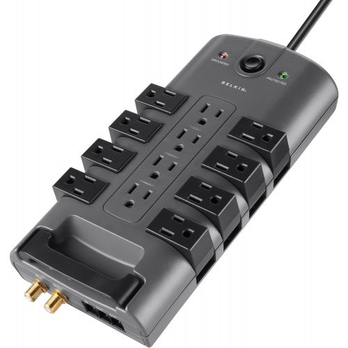 벨킨 [아마존 핫딜] [아마존핫딜]Belkin 12-Outlet Pivot-Plug Power Strip Surge Protector w/ 8ft Cord  Ideal for Computers, Home Theatre, Appliances, Office Equipment and more (4,320 Joules)