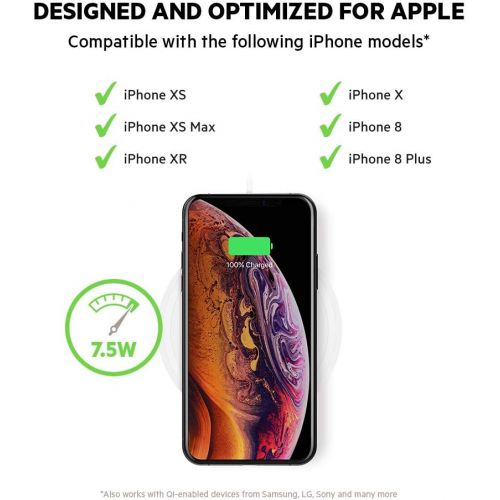 벨킨 [아마존 핫딜] [아마존핫딜]Belkin Boost Up Wireless Charging Pad 7.5W  Fast iPhone Wireless Charger for iPhone XS, XS Max, XR, X, 8, 8 Plus, AirPods 2 (Compatible w/ Samsung, LG, Sony, more)