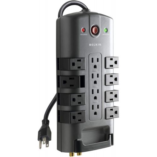 벨킨 [아마존베스트]Belkin 12-Outlet Pivot-Plug Power Strip Surge Protector w/ 8ft Cord  Ideal for Computers, Home Theatre, Appliances, Office Equipment and more (4,320 Joules)