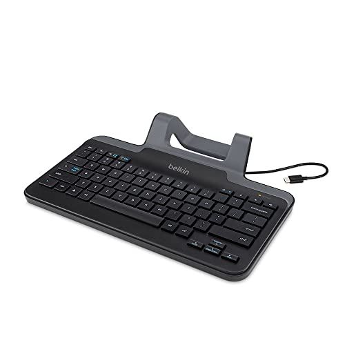 벨킨 Belkin B2B191 Wired Tablet Keyboard with Stand for Chrome OS ? Keyboard for Acer Chromebook Tab 10, Black