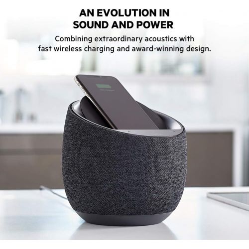 벨킨 Belkin SoundForm Elite Hi-Fi Smart Speaker + Wireless Charger, Qi Charging Dock with Sound Acoustics by Devialet, Alexa Voice Controlled Bluetooth Speaker for iPhone, Galaxy and Mo