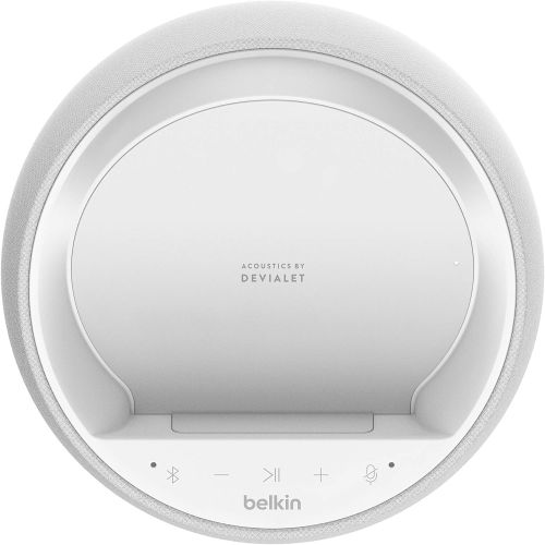 벨킨 Belkin SoundForm Elite Hi-Fi Smart Speaker + Wireless Charger, Qi Charging Dock with Sound Acoustics by Devialet, Alexa Voice Controlled Bluetooth Speaker for iPhone, Galaxy and Mo