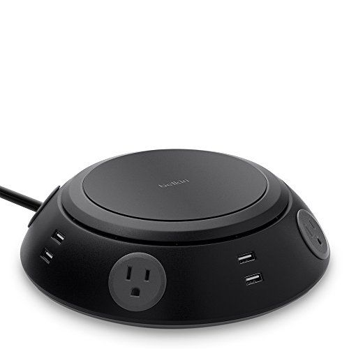 벨킨 Belkin 4-Outlet Conference Room Power Center Surge Protector with 8 USB Charging Ports, 1080 Joules (B2E031tt06-BLK)