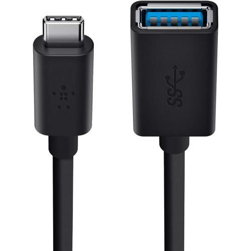 벨킨 Belkin F2CU036btBLK USB-If Certified 3.0 USB Type C (USB-C) to USB A Adapter, Compatible with USB-C Devices Including New MacBook and Chromebook Pixel