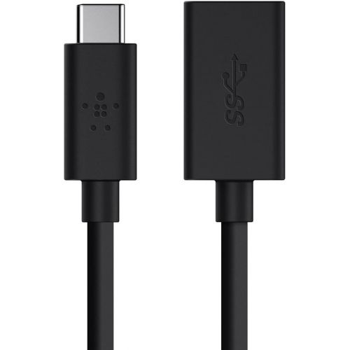 벨킨 Belkin F2CU036btBLK USB-If Certified 3.0 USB Type C (USB-C) to USB A Adapter, Compatible with USB-C Devices Including New MacBook and Chromebook Pixel
