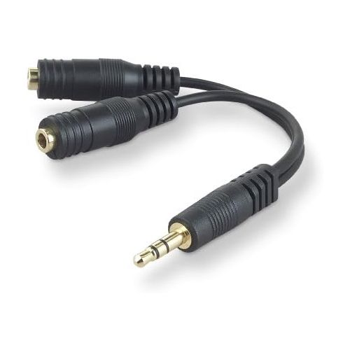 벨킨 Belkin F8V234 Speaker and Headphone 3.5 mm AUX Audio Cable Splitter,Black