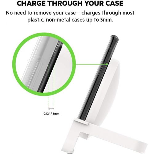 벨킨 Belkin Boost Up Wireless Charging Stand 10W Wireless Charger for iPhone 11, Pro, Max, XS, Max, XR, X, 8, Plus/Samsung Galaxy S10, Note10 and More