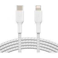 Belkin Braided USB-C to Lightning Cable (iPhone Fast Charging Cable for iPhone 8 or Later) Boost Charge MFi-Certified iPhone USB-C Cable, 3ft/1m, White