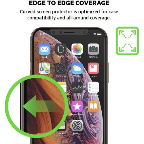 벨킨 Belkin ScreenForce TemperedCurve Screen Protection for iPhone Xs Max - iPhone Xs Max Screen Protector (F8W915zzBLK)