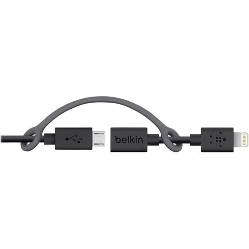 벨킨 Belkin 3-Feet Micro-USB Cable with Lightning Connector Adapter - Retail Packaging - Black