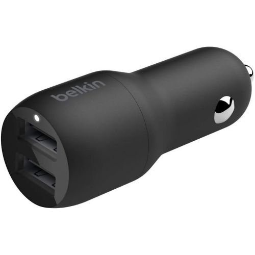 벨킨 Belkin Dual USB Car Charger 24W (Boost Charge Dual Port Car Charger, 2-Port USB Car Charger) iPhone Car Charger, Android Car Charger