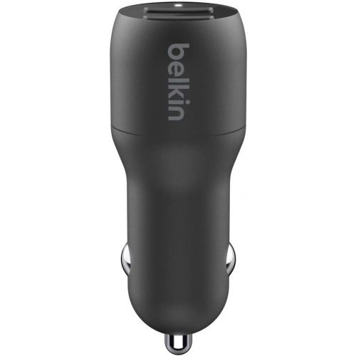 벨킨 Belkin Dual USB Car Charger 24W (Boost Charge Dual Port Car Charger, 2-Port USB Car Charger) iPhone Car Charger, Android Car Charger