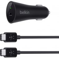 Belkin USB-C Car Charger (3 Amp / 27 Watt) with 4-Foot Detachable Charging Cable (Type-C-C)