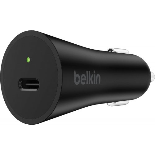 벨킨 Belkin USB-C Car Charger (3 Amp / 27 Watt) with 4-Foot Detachable Charging Cable (Type-C-C)