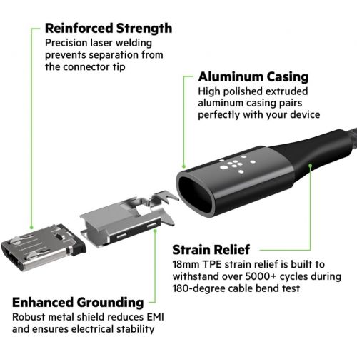 벨킨 Belkin MIXIT DuraTek Micro-USB to USB Cable, 4 Feet (Black)