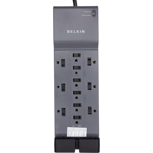 벨킨 Belkin 12-Outlet Home/Office Series Surge Protector with 8-Foot Cord (Gray) (BE112234-08)