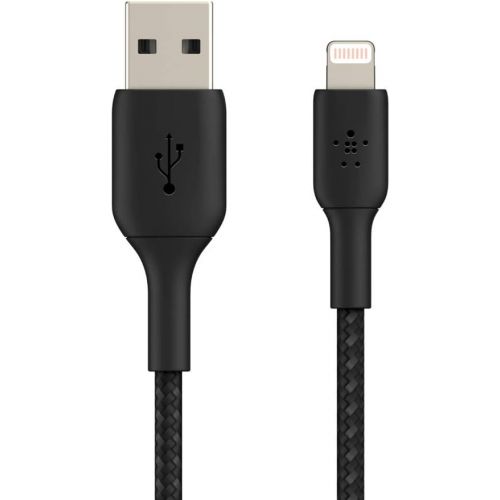 벨킨 Belkin iPhone Charging Cable (Braided Lightning Cable Tested to Withstand 1000+ Bends) Lightning to USB Cable, MFi-Certified iPhone Charging Cord (3ft/1m, Black)