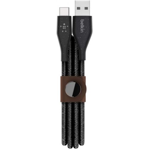 벨킨 Belkin DuraTek Plus USB-C to USB-A Cable w/Strap (Ultra-Durable USB-C Cable for Samsung Galaxy S10, Google Pixel 3, iPad Pro and More) 4ft, Black