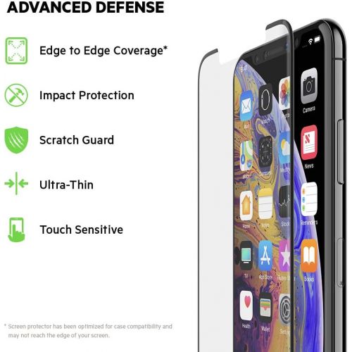 벨킨 Belkin ScreenForce TemperedGlass Screen Protection for iPhone XS/X (iPhone XS Screen Protector, iPhone X Screen Protector)