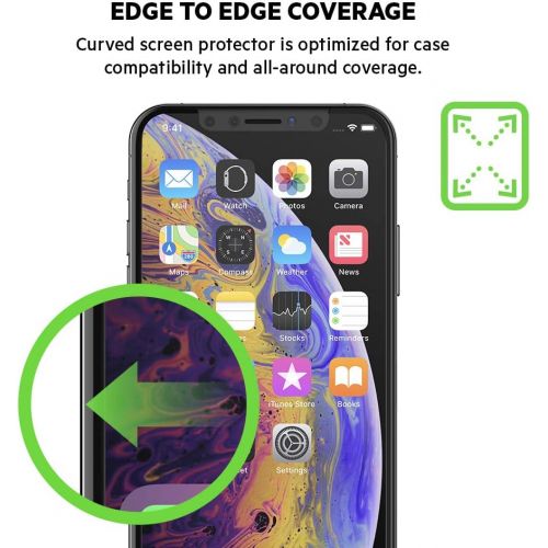 벨킨 Belkin ScreenForce TemperedGlass Screen Protection for iPhone XS/X (iPhone XS Screen Protector, iPhone X Screen Protector)