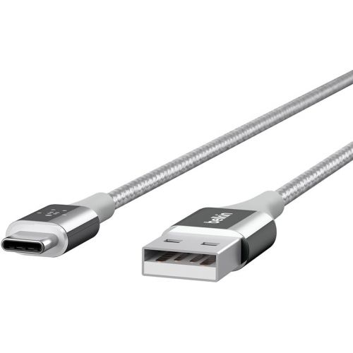 벨킨 Belkin MIXIT 4-Foot DuraTek USB-C to USB-A Cable (Silver)