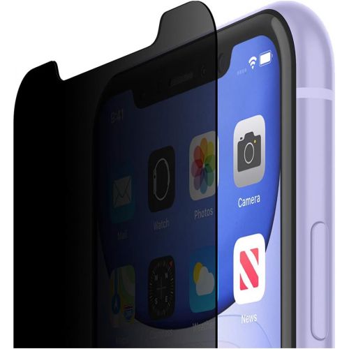 벨킨 Belkin InvisiGlass Ultra Privacy Screen Protector for iPhone 11 (iPhone 11 Privacy Screen Protector, iPhone 11 Screen Protector), iPhone 11/XR (F8W957zz)