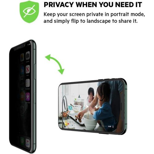 벨킨 Belkin InvisiGlass Ultra Privacy Screen Protector for iPhone 11 (iPhone 11 Privacy Screen Protector, iPhone 11 Screen Protector), iPhone 11/XR (F8W957zz)