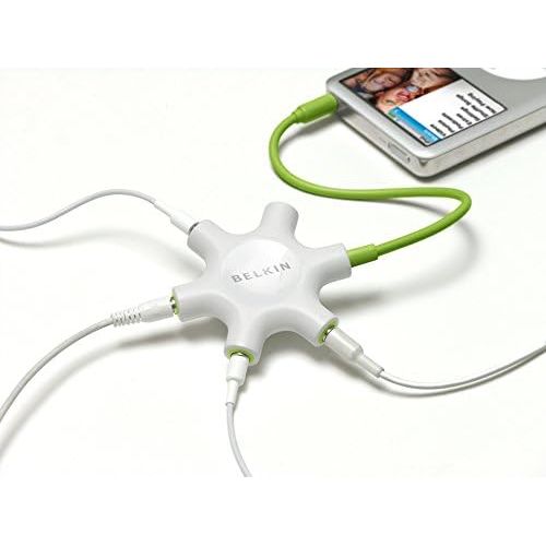 벨킨 Belkin RockStar 5-Jack Multi Headphone Audio Splitter (Light Green)