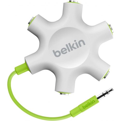 벨킨 Belkin RockStar 5-Jack Multi Headphone Audio Splitter (Light Green)