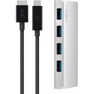 Belkin USB-IF Certified USB 3.0 4-Port Hub with 1-Meter USB Type C (USB-C) to Micro-B Cable