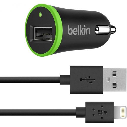 벨킨 Belkin Boost Up Universal Lightning Car Charger with ChargeSync Cable and USB Passthrough (4 Feet)