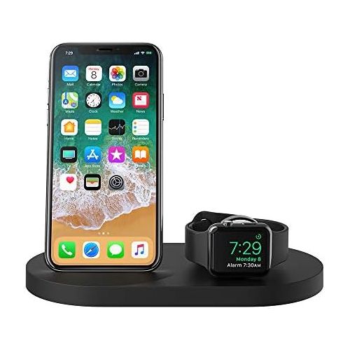 벨킨 Belkin Boost Up Wireless Charging Dock (Apple Charging Station for Iphone + Apple Watch + USB Port) Apple Watch Charging Stand, iPhone Charging Station, iPhone Charging Dock (Black