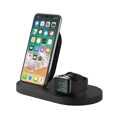 벨킨 Belkin Boost Up Wireless Charging Dock (Apple Charging Station for Iphone + Apple Watch + USB Port) Apple Watch Charging Stand, iPhone Charging Station, iPhone Charging Dock (Black