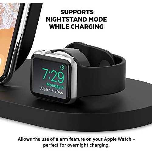 벨킨 Belkin Boost Up Wireless Charging Dock (Apple Charging Station for Iphone + Apple Watch + USB Port) Apple Watch Charging Stand, iPhone Charging Station, iPhone Charging Dock (Black