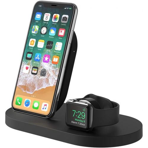 벨킨 Belkin Boost Up Wireless Charging Dock (Apple Charging Station for Iphone + Apple Watch + USB Port) Apple Watch Charging Stand, iPhone Charging Station, iPhone Charging Dock (Black