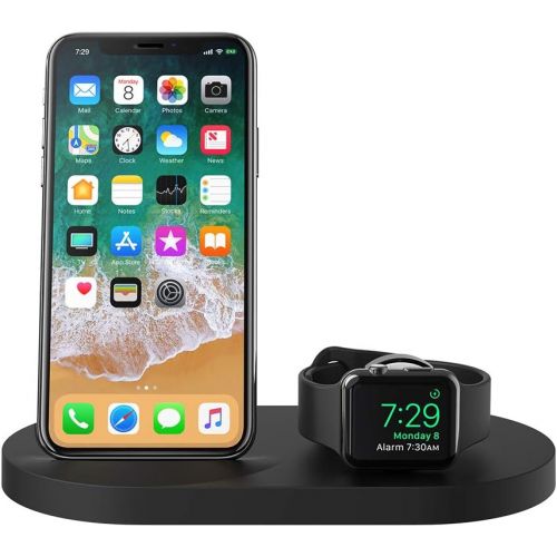 벨킨 Belkin Boost Up Wireless Charging Dock (Apple Charging Station for Iphone + Apple Watch + USB Port) Apple Watch Charging Stand, iPhone Charging Station, iPhone Charging Dock (Black