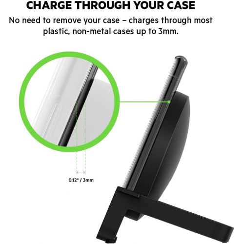 벨킨 Belkin Boost Up Wireless Charging Stand 10W Wireless Charger for Iphone 11, Pro, Max, XS, Max, XR, X, 8, Plus/ Samsung Galaxy S10, Note10 and More