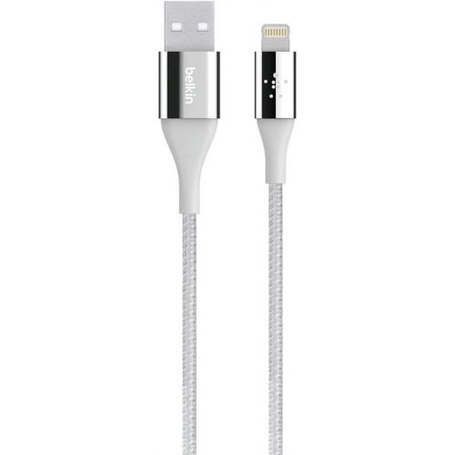 벨킨 Belkin MIXIT DuraTek Lightning to USB Cable - MFi-Certified iPhone Charging Cable for iPhone 11, 11 Pro, 11 Pro Max, XS, XS Max, XR, X, 8/8 Plus and more (4ft/1.2m), Silver