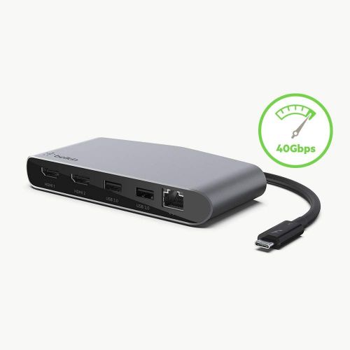 벨킨 Belkin Thunderbolt 3 Dock Mini W/Thunderbolt 3 Cable (Thunderbolt Dock for MacOS and Windows USB-C Laptops, Dual 4K @60Hz, 40Gbps Transfer Speeds)