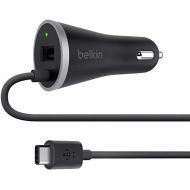 Belkin USB-C Car Charger with Hardwired USB-C Cable (4ft/1.2m / 15 Watt) for Samsung Galaxy S10, S10+, S10e, Google Pixel 3, Nintendo Switch and More